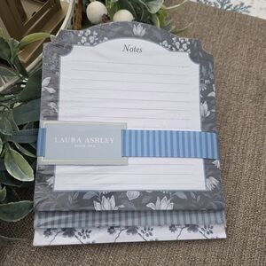 Laura Ashley Gray and Blue Floral Notepad Set